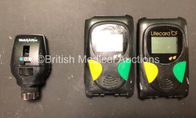 Mixed Lot Including 16 x Braun ThermoScan Pro 6000 Ear Thermometers with Bases, 1 x Footswitch, 1 x Welch Allyn Otoscope Attachment, 1 x Welch Allyn SPOT Vital Signs Monitor (Missing Casing, See Photos) 2 x Novacor R,Test Monitor and 3 x Thrombotrack Unit - 9