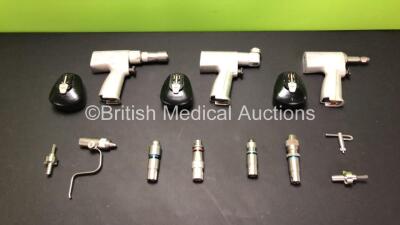 Job Lot Including 1 x Stryker System 5 4206 Reciprocating Handpiece, 1 x Stryker System 5 4203 Rotary Handpiece, 1 x Stryker Sagittal Handpiece, 3 x Stryker 4115 Battery Packs, 1 x Stryker 4103-126 Wire Collet, 1 x Stryker 4103-131 1/4 Drill Attachment, 1 - 2