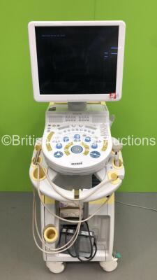 Hitachi Hi-Vision Preirus Flat Screen Ultrasound Scanner *S/N KE16745303* **Mfd 2013** with 2 x Transducers / Probes (EUP-L75 *Mfd 2013* and EUP-L74M *Mfd 2012*) and Footswitch (Powers Up - HDD REMOVED)