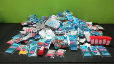 Large Quantity of Dental Cleaning Accessories Including Interdental Brushes, Brace Cleaners and Floss