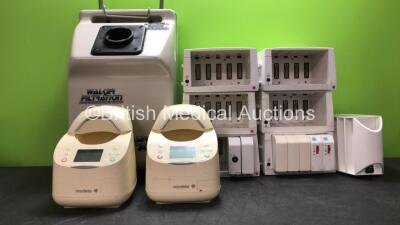 Mixed Lot Including 1 x Walker Filtration Unit, 2 x Medela Calesca Warming / Thawing Devices and 6 x GE F-CU5.00 Module Racks with 4 x GE M1024982 Blank Modules, 1 x GE E-PO Modules and 1 x GE E-INTPSM Module