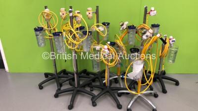 10 x Regulators on Stands with Suction Cups and Hoses