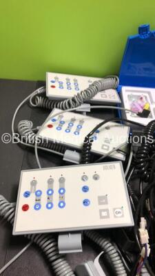 Mixed Lot Including 5 x One Touch Verio Pro+ Blood Sugar Monitors in Carry Cases (All Power Up) 3 x Volker E2209-01 Keypads, 1 x Volker E2240-01 Controller and 9 x Volker K2134 Power Leads *SN 2020052985, 2018127137, 2020032226, 2020045443* - 2