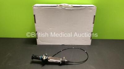 Olympus LF-DP Laryngoscope in Case - Engineer's Report : Optical System - 4 Broken Fibers and Fluid Stain Present, Angulation - No Fault Found, Insertion Tube - No Fault Found, Light Transmission - No Fault Found, Channels - No Fault Found, Leak Check - N