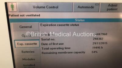 Siemens Servo-I Ventilator Model No 06487800 System Version - V8.0, System Software Version - V8.00.01 Total Operating Hours 130770 - with Hoses (Powers Up) *S/N 13534* - 5