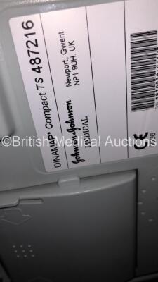 1 x Dinamap Compact TS Vital Signs Monitor on Stand (Powers Up),1 x GE Dinamap Pro 300 Vital Signs Monitor on Stand with BP Hose (Powers Up), 1 x Welch Allyn 420 Series Patient Monitor on Stand (No Power) and 1 x Welch Allyn SPOT Vital Signs Monitor on St - 6