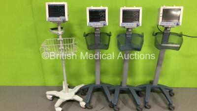 4 x Datascope Trio Vital Signs Monitor on Stands (All Power Up) *GH*