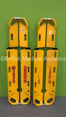 2 x Ferno ScoopEXL Scoop Stretchers (1 x Locking Pin Missing - See Pictures)