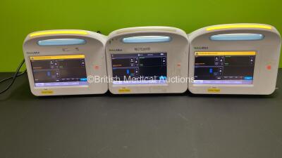 3 x Welch Allyn 6000 Series Patient Monitors with SPO2 and NIBP Options (All Power Up)