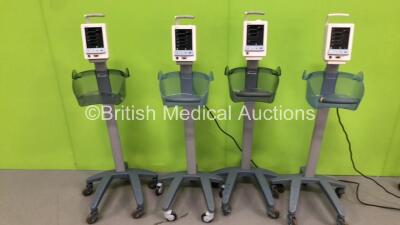 4 x Datascope Duo Vital Signs Monitors on Stands (All Power Up) *GH*