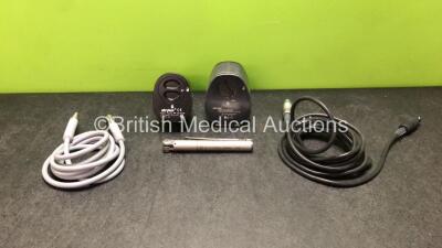 Mixed Lot Including 1 x Stryker 4222-120-000 Aseptic Battery Housing, 1 x Stryker Ref 4126-120 Aseptic Battery Housing, 1 x Hall 5020-022 Microchoice Sagittal Saw Handpiece, 1 x Light Source Cable and 1 x Power Cable