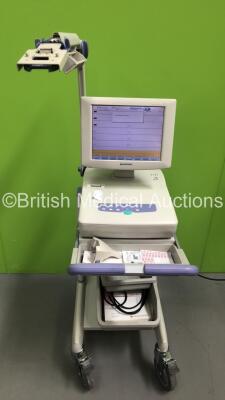 Nihon Kohden ECG-1550K Cardiofax V ECG Machine on Stand (Powers Up)