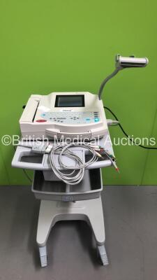 GE MAC 1200ST ECG Machine on Stand with 10 Lead ECG Leads (Powers Up)