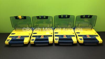 4 x Cardiac Science Powerheart AED G3 Automated External Defibrillators (All Power Up with Stock Battery, 1 x Service Required - Battery Not Included)