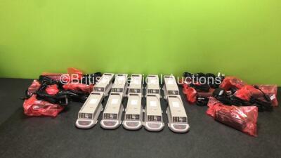 10 x 3M TR-340 Lithium Ion Battery Charger Cradle and 10 x Power Supplies (All Power Up - Stock Photo)