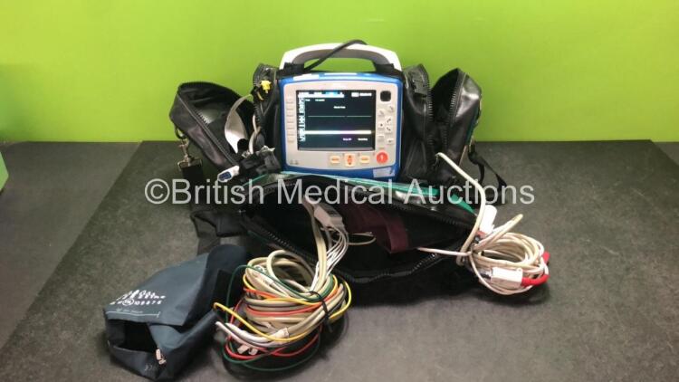 Zoll X Series Monitor/Defibrillator Including ECG, SpO2, NIBP, C02 and Printer Options with 1 x 4 Lead ECG Lead, 1 x 6 Lead ECG Lead, 1 x NIBP Hose, 1 x BP Cuff, 1 x SpO2 Finger Sensor and 1 x Zoll Sure Power II Battery In Carry Case (Powers Up and Passe