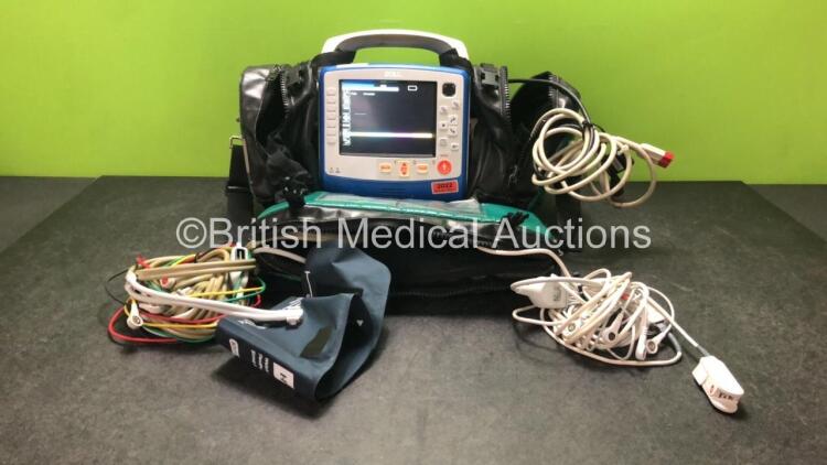 Zoll X Series Monitor/Defibrillator Including ECG, SpO2, NIBP, C02 and Printer Options with 1 x 4 Lead ECG Lead, 1 x 6 Lead ECG Lead, 1 x NIBP Hose, 1 x BP Cuff, 1 x Paddle Lead, 1 x SpO2 Finger Sensor and 1 x Zoll Sure Power II Battery In Carry Case (Pow