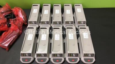 10 x 3M TR-340 Lithium Ion Battery Charger Cradle and 10 x Power Supplies (All Power Up) - 2