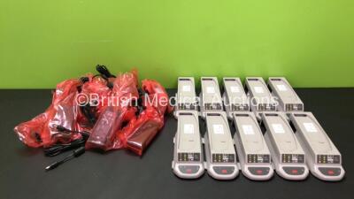 10 x 3M TR-340 Lithium Ion Battery Charger Cradle and 10 x Power Supplies (All Power Up - Stock Photo)