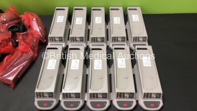 10 x 3M TR-340 Lithium Ion Battery Charger Cradle and 10 x Power Supplies (All Power Up - Stock Photo) - 2