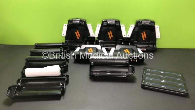 5 x Havis DS-GTC-511-3 Docking Stations and 5 x Brother Pocketjet PJ-723 Printers with RAM Cases (Includes Adapters with Damaged Cables - See Photos)