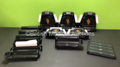 5 x Havis DS-GTC-511-3 Docking Stations and 5 x Brother Pocketjet PJ-723 Printers with RAM Cases (Includes Adapters with Damaged Cables - See Photos) *Stock Photo*