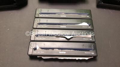 4 x Havis DS-GTC-511-3 Docking Stations (1 x Damaged Casing - See Photos) and 4 x Brother Pocketjet PJ-723 Printers with RAM Cases (Includes Adapters with Damaged Cables - See Photos) - 2