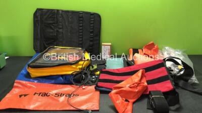 Mixed Lot Including Frac Strap Bags, ECG Lead, SpO2 Finger Sensor, Belts, Neck Braces and Carry Bags