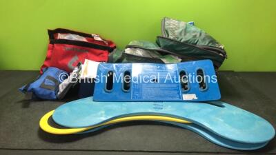 Mixed Lot Including 1 x Emergency Medical Rucksack with Various Consumables, 1 x Dressing Pack and 4 x Patient Transfer Boards