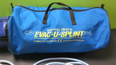 Mixed Lot Including 6 x Entonox (2 x Missing Valves - See Photos) 1 x Hartwell Medical Evac - U -Splint, 1 x Pax Bag, 2 x Ortivus B-500 Batteries (Untested) and 1 x LSU 780800 Battery (Untested) - 7