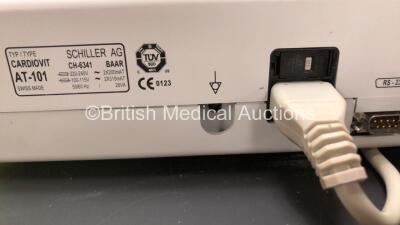 2 x Schiller AT-101 EKG Machines with Leads and 3 x ECG Electrodes Packs (All Expired 2022) in 2 x Carry Bags (1 x No Power, 1 x Missing Earthing Connection - See Photos) - 6