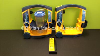 2 x LSU Suction Units with 1 x Cup and Lid and 3 x Batteries (Both Power Up, 1 x Crack in Casing - See Photos)