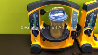 2 x LSU Suction Units with 1 x Cup and Lid and 3 x Batteries (Both Power Up, 1 x Crack in Casing - See Photos) - 2