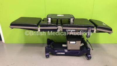 Eschmann T20-m Electric Operating Table Ref T2M-2D1-2101 with Controller and Cushions (Powers Up - Rips to Cushions - See Pictures) *S/N T2MB-OJ-1565*