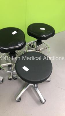 4 x Dental Stools (Hydraulics Tested Working - 2 x Missing Wheels) - 5