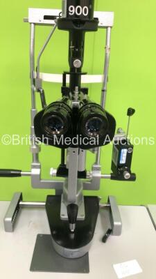Haag Streit Bern SL900 Slit Lamp with Binoculars, 2 x 12,5x Eyepieces and Tonometer on Hydraulic Table (Powers Up) *S/N 900.2.1.53409* - 4