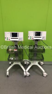 2 x Huntleigh Sonicaid FM800 Encore Fetal Monitors with 1 x Transducer / Probe (Both Power Up - 1 x Missing 3 Buttons - See Pictures)