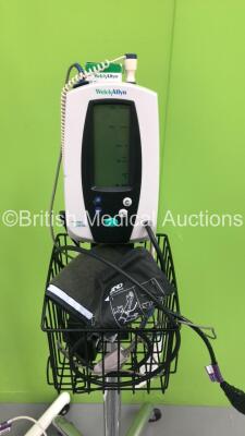 1 x Welch Allyn 420 Series Vital Signs Monitor on Stand with SPO2 Finger Sensor, BP Hose and Cuff (Powers Up) and 1 x Luxo Patient Examination Lamp on Stand (No Power) - 3
