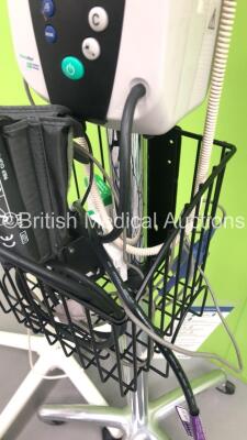 1 x Welch Allyn 420 Series Vital Signs Monitor on Stand with SPO2 Finger Sensor, BP Hose and Cuff (Powers Up) and 1 x Luxo Patient Examination Lamp on Stand (No Power) - 4
