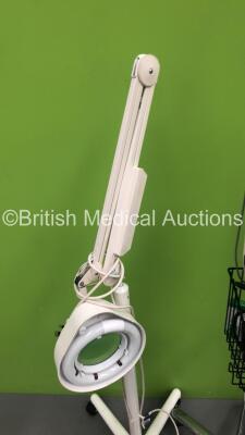 1 x Welch Allyn 420 Series Vital Signs Monitor on Stand with SPO2 Finger Sensor, BP Hose and Cuff (Powers Up) and 1 x Luxo Patient Examination Lamp on Stand (No Power) - 5