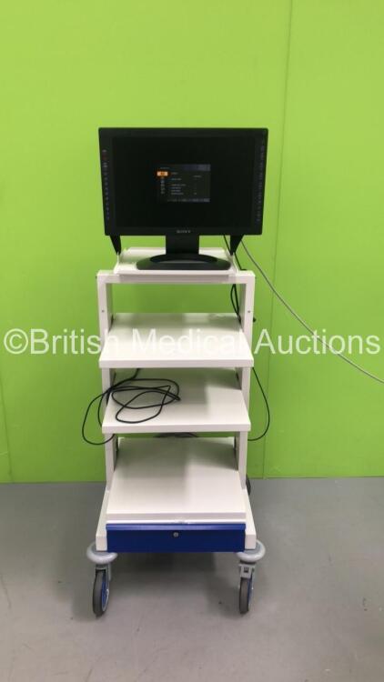Sony LCD Monitor on CTL Stack Trolley (Powers Up) *15739*