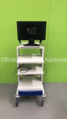 Sony LCD Monitor on CTL Stack Trolley (Powers Up) *15739* - 2