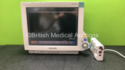 Philips Intellivue MP70 Touch Screen Patient Monitor *Mfd 2010* (Powers Up) with 1 x Philips M3012A Module Including Press and Temp Options *Mfd 2005* (Damaged Casing-See Photo) *SN DE34703754, DE84394742*