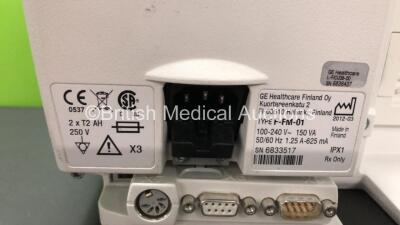 GE Datex Ohmeda F-FM-00 Patient Monitor with GE E-PSMP-00 Module Including ECG, SpO2, NIBP, P1, P2, T1, and T2 Options (Powers Up with Blank Screen) - 4