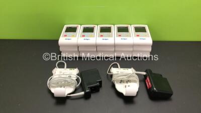 15 x Drager Infinity M300 Patient Telemetry Monitors (2 x No Power, 12 x Power up with Stock Power Supply, 1 x Powers Up with Blank Screen) and 2 x Drager MS29558 Bedside Chargers (No Power)