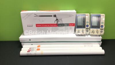 Mixed Lot Including 2 x Omron HEM-907 Digital Blood Pressure Monitors, 2 x Swartz Ref 407455 Braided Transseptal Guiding Introducers *Out of Date* 1 x Ethicon Enseal X1 Large Jaw Tissue Sealer and 3 x Cook SGD-18-70 Savary Gilliard Dilators *All Out of Da