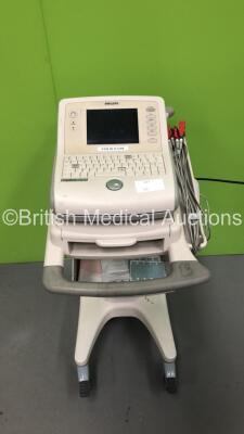 Philips PageWriter Trim III ECG Machine on Stand with 10 Lead ECG Leads (Powers Up - MIssing 3 x Keys - See Pictures)