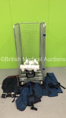 Mixed Cage Including 2 x X-Ray Tubes (1 x Philips SRM 0608 *Mfd 05/2018* and 1 x GEC Medical PX 400 *Mfd 09/2004*) and 5 x X-Ray Aprons (Cage Not Included)