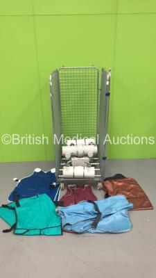 Mixed Cage Including 3 x X-Ray Heads (1 x Siemens 3345233, 1 x Philips 9890 000 04851 and 1 x Siemens 3342509) and 5 x X-Ray Aprons (Cage Not Included)