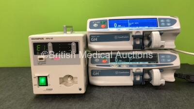 Mixed Lot Including 2 x Carefusion GH Alaris Plus Syringe Pumps (Both Power Up) 1 x Olympus HPU-20 Heat Probe Therapy Unit (Powers Up with Fault Alarm)